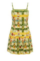 Miriam Yellow Multi Checkmate Mini Dress