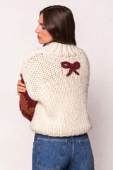 Aimee Sweater in Orange & Cream