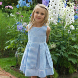 Striped Oxford Pleated Dress