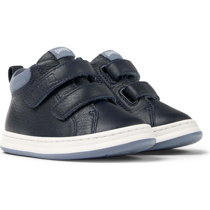 Kids Runner Leather Sneakers, Navy