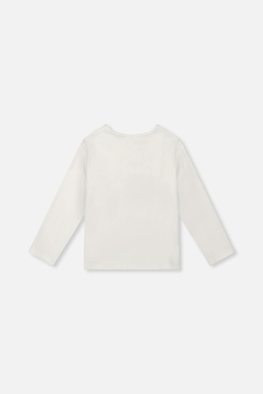 Brushed Rib Crew Neck Top Off-White