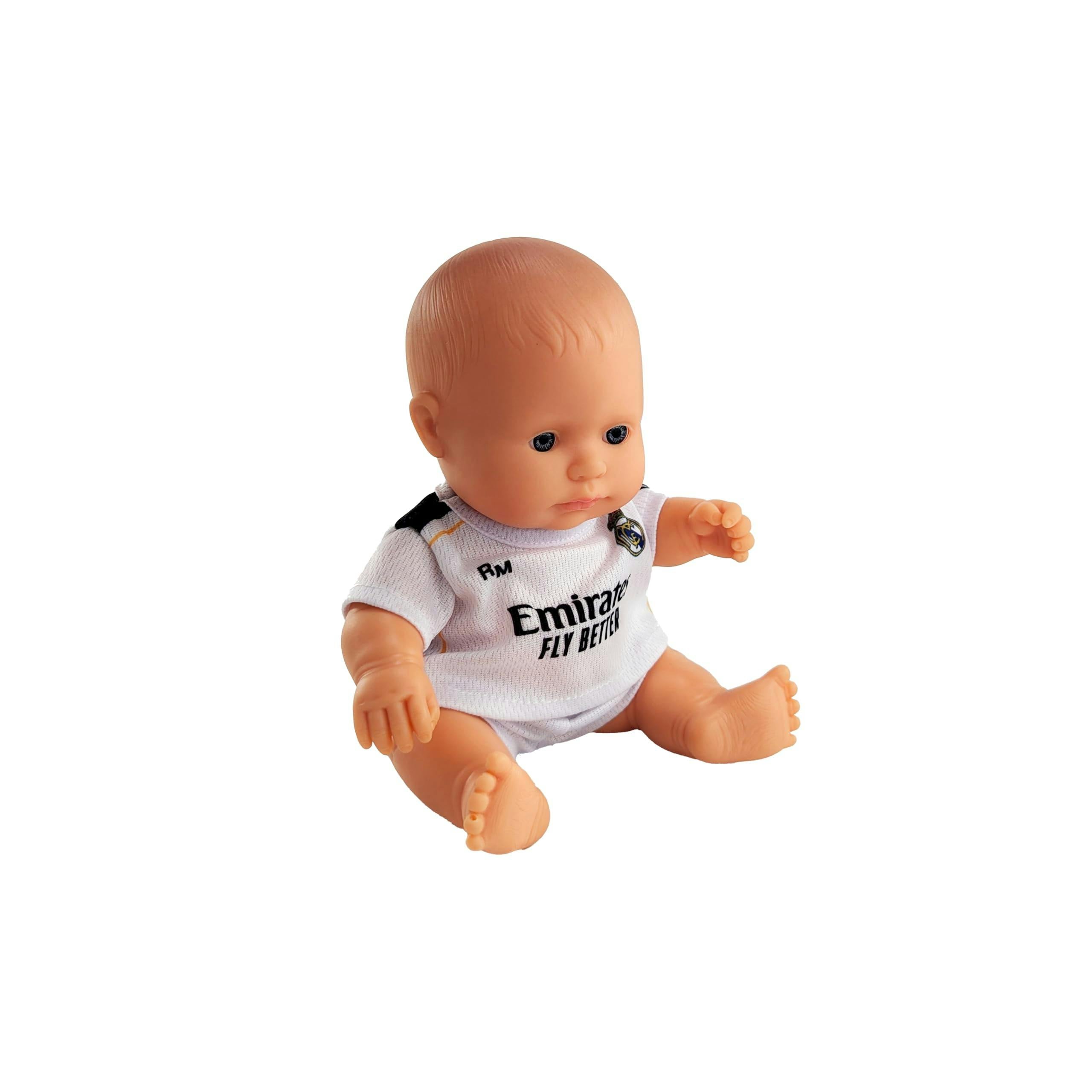 Baby Boy Doll 8 1/4 inch with Real Madrid Soccer Jersey