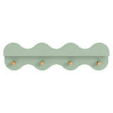 Lido Wave Bookshelf with Hooks in Light Sage/Honey