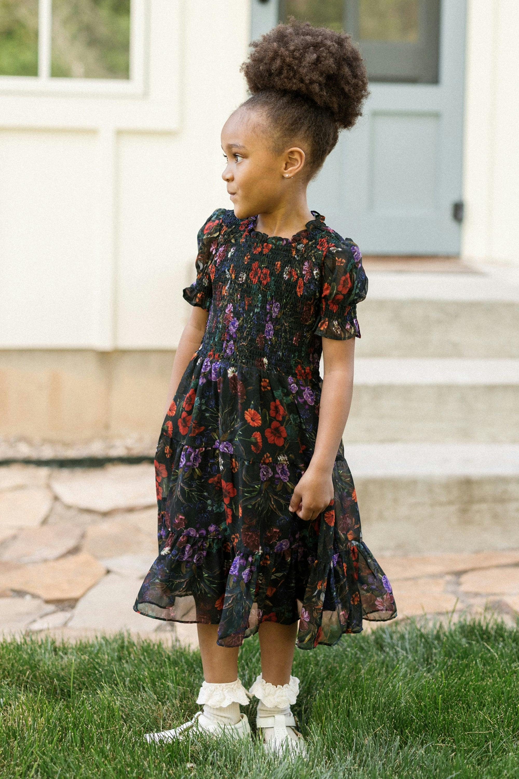 Mini Cordelia Dress in Evergreen Vivid Meadow
