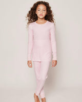 Kid's Pima Snug Fit Pajama Set in Pink Stripe