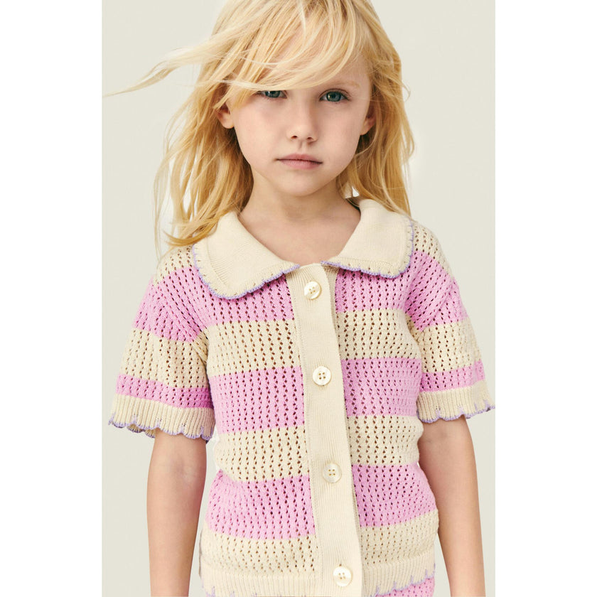 Mipounet SS26 Vita, Cardigan Ecru Pink