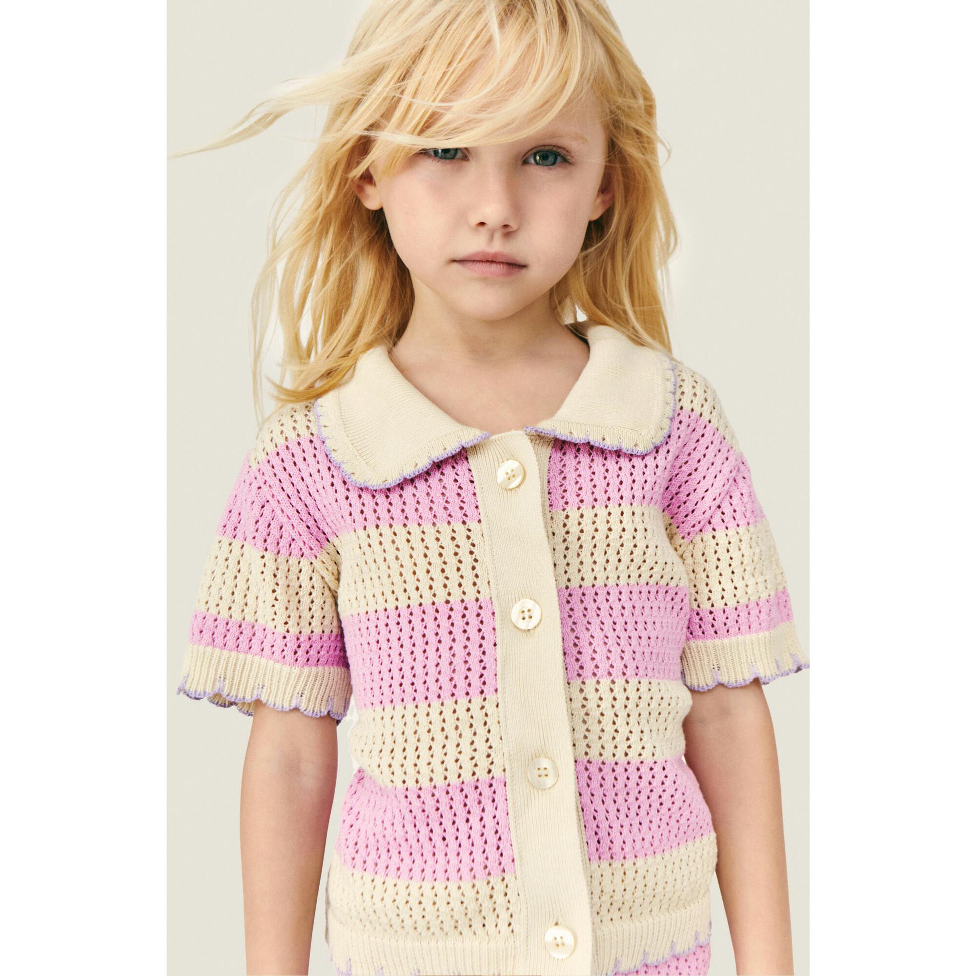 Mipounet SS26 Vita, Cardigan Ecru Pink