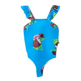 Blue Coconut Print One Piece Swimsuit