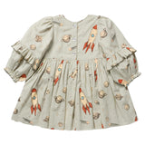 Girls Magnolia Dress - Space Rocket