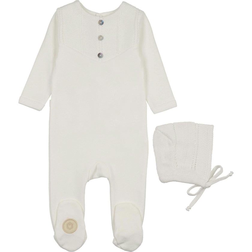 V-Knit Henley Footie & Hat Set
