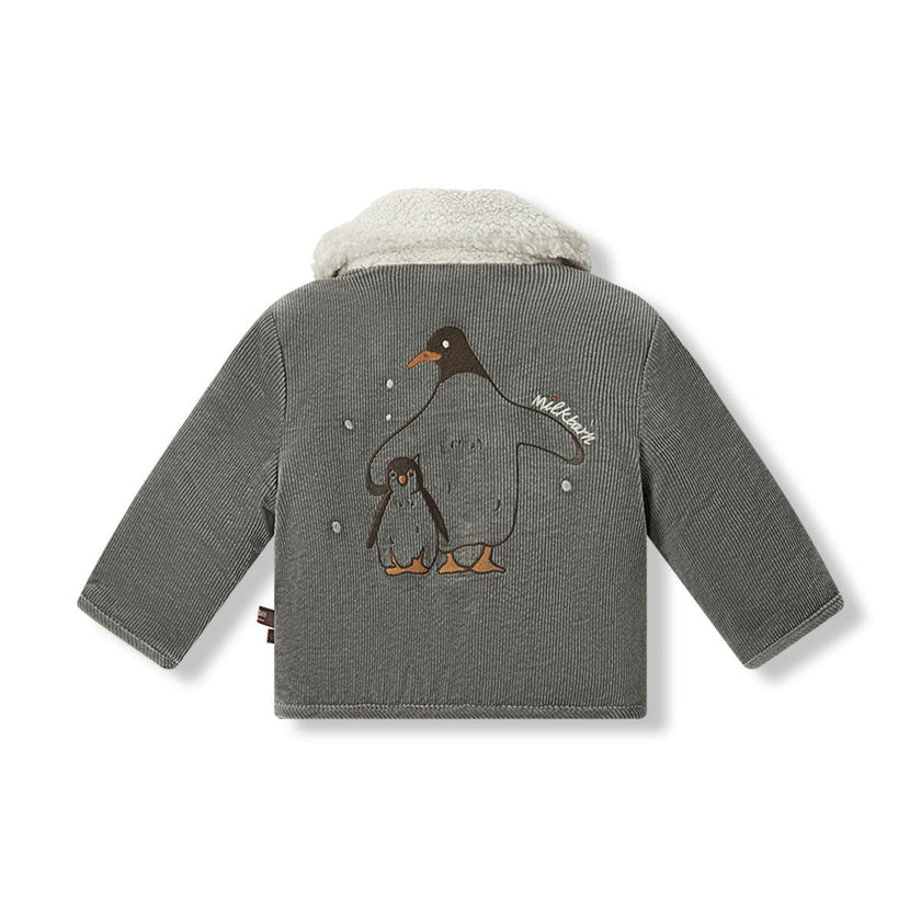 Grey Corduroy Sherpa Reversible Jacket