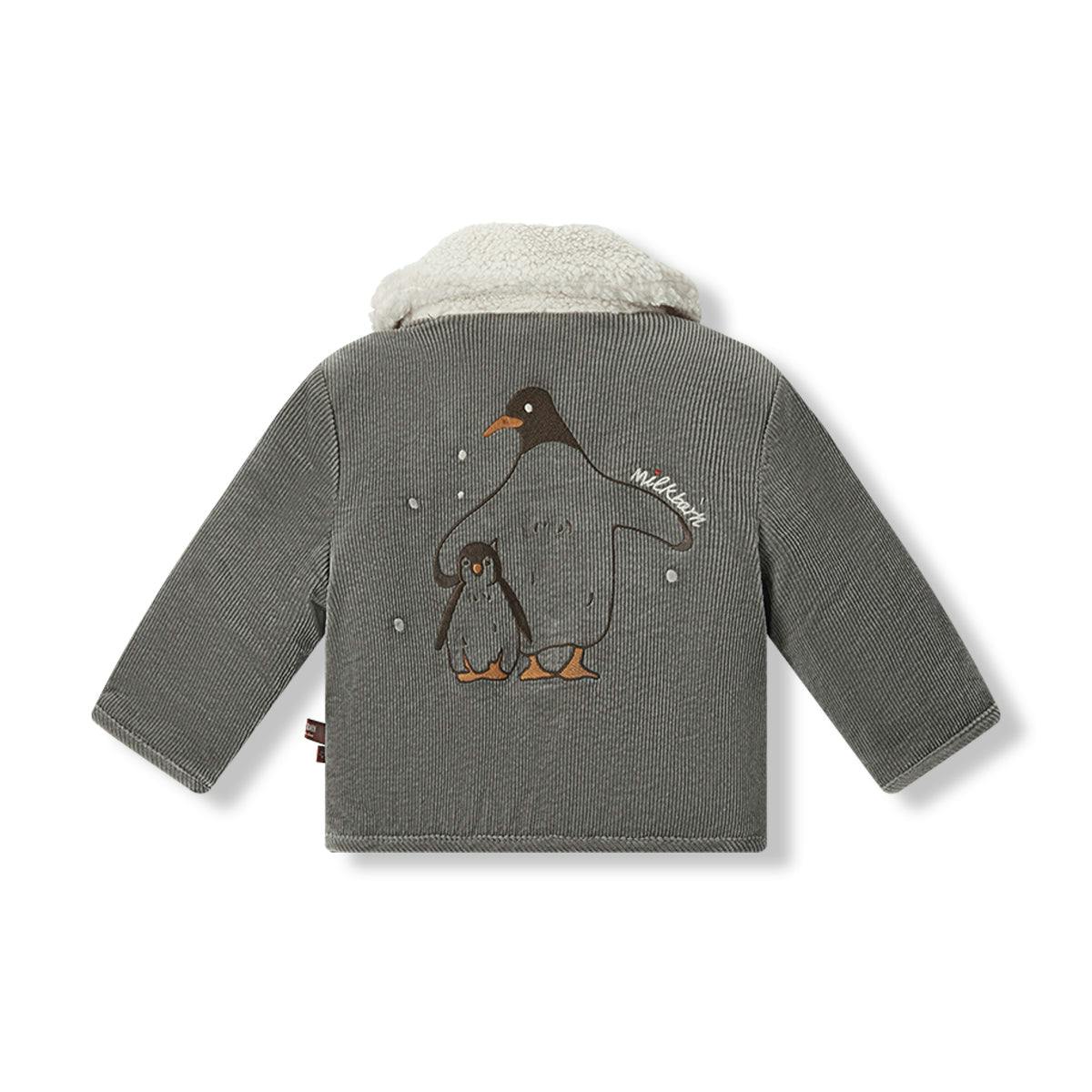 Grey Corduroy Sherpa Reversible Jacket