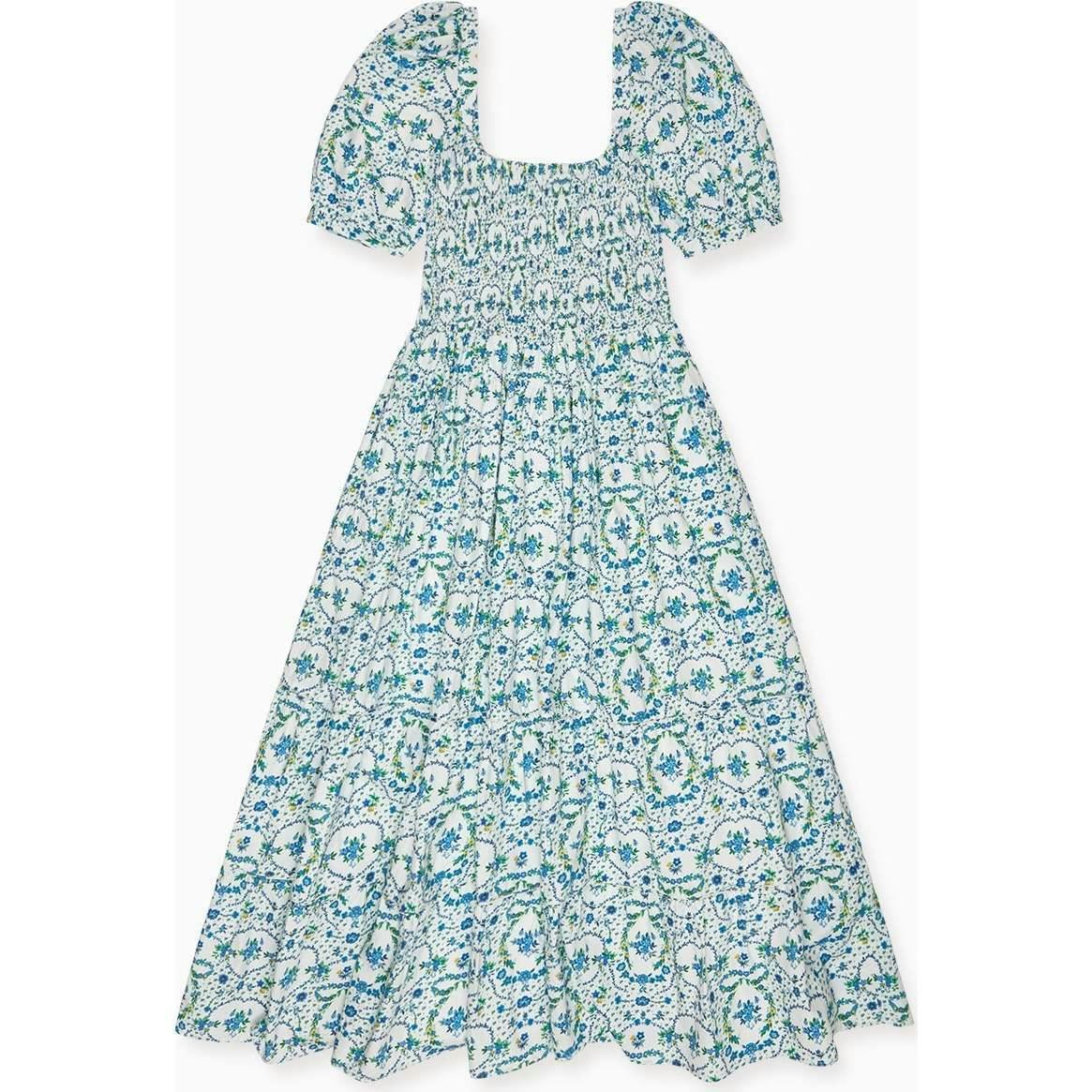 Nicky Hilton x La Coqueta Blue Bow Floral London Women Long Dress
