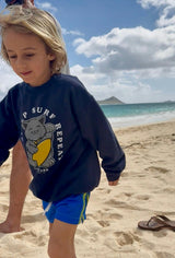 Kids’ Sunset Crew Sweatshirt - Surf Cat