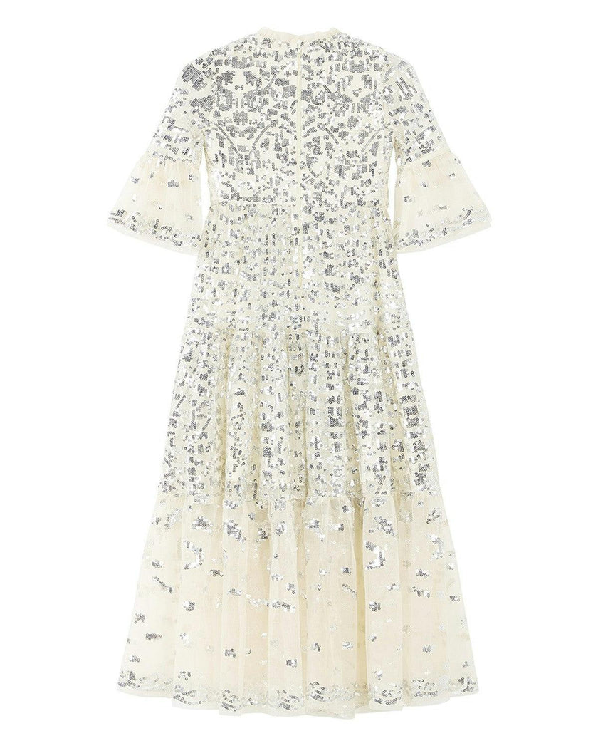 Tabitha Sequin Maxi Dress, Crème