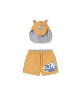 Yellow Swimwear set baby with eared hat