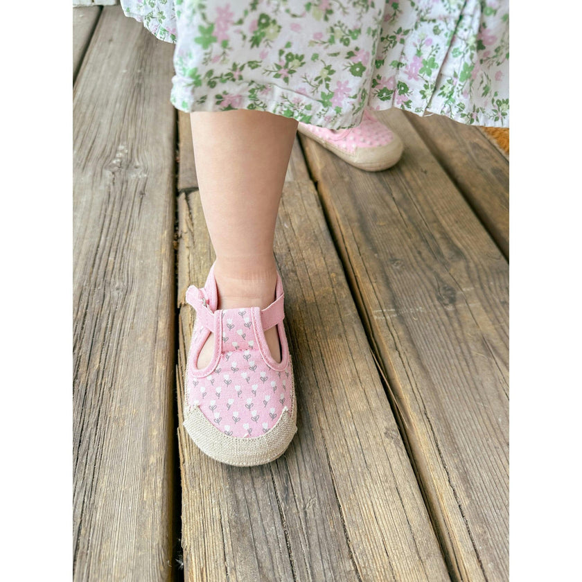 Tulips Blush Canvas Espadrille First Kick