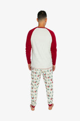 Men Two Piece Christmas Pajama Set Holiday Print