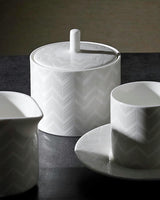 Sugar Pot Zig Zag  White Diam. 3.3"