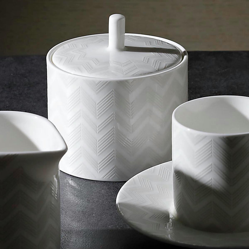 Creamer Zig Zag  White Diam. 3.5"