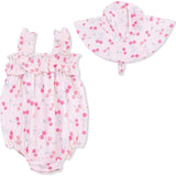 Sweet Bow Cherries - Ruffly Strap Bubble & Sun Hat