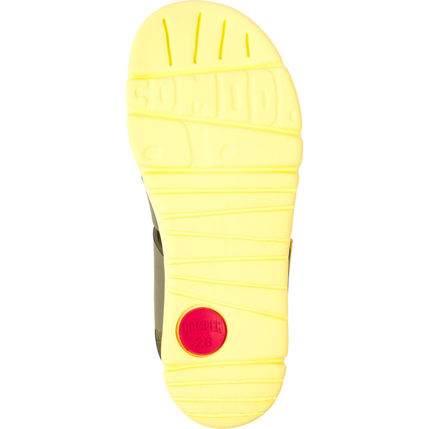Oruga Sandals, Medium Green & Yellow