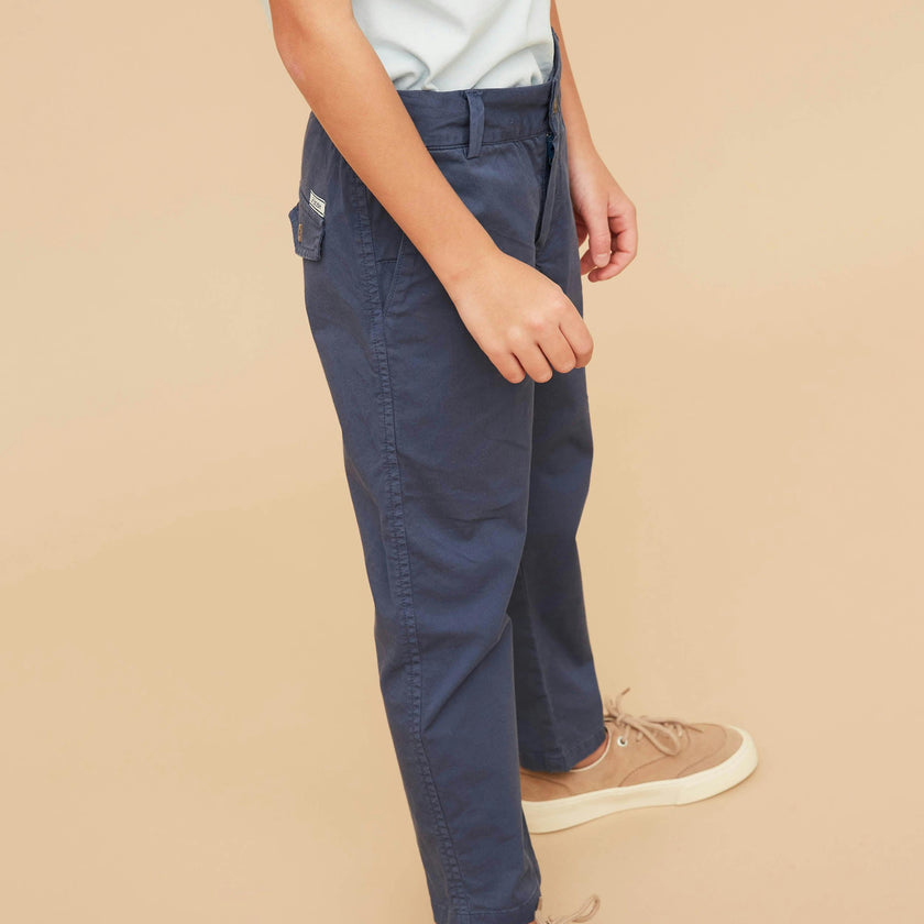 Dark Denim Lightweight Chino Trousers