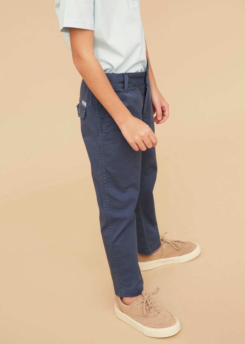 Dark Denim Lightweight Chino Trousers