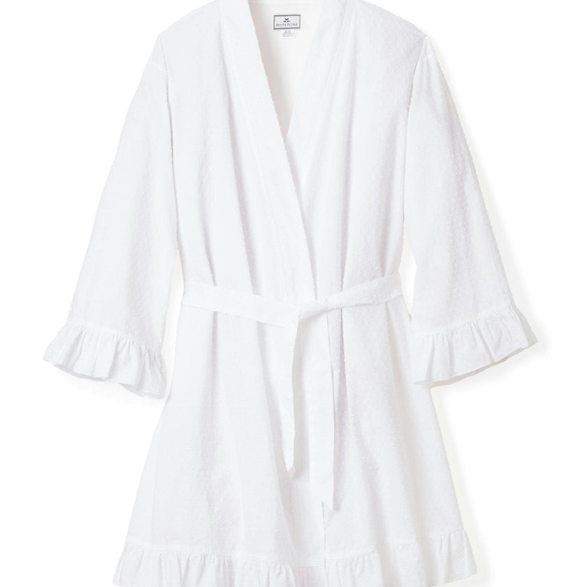 Women's Swiss Dots Robe in White