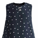 Navy Polka Dot Bow Dress