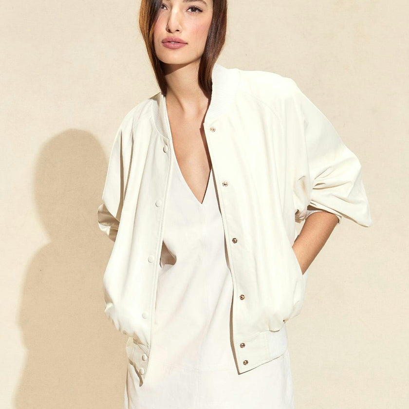 Downtown Leather Bomber Jacket