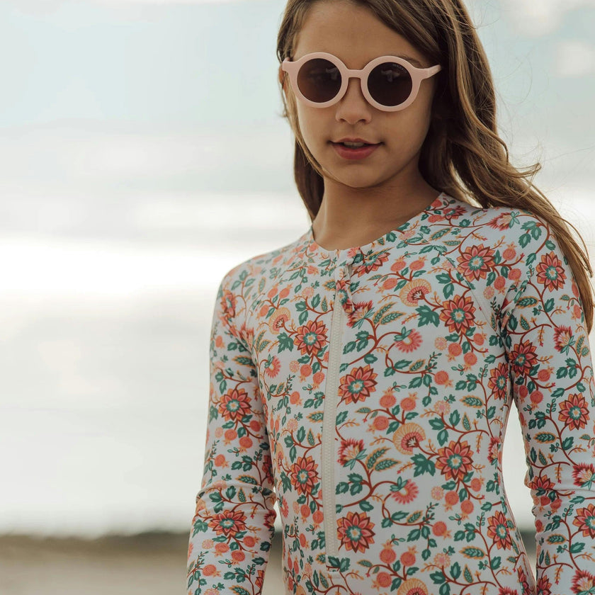 Original Round Sustainable Sunglasses | Bio-Based Bendable Polarized | Blush Bloom