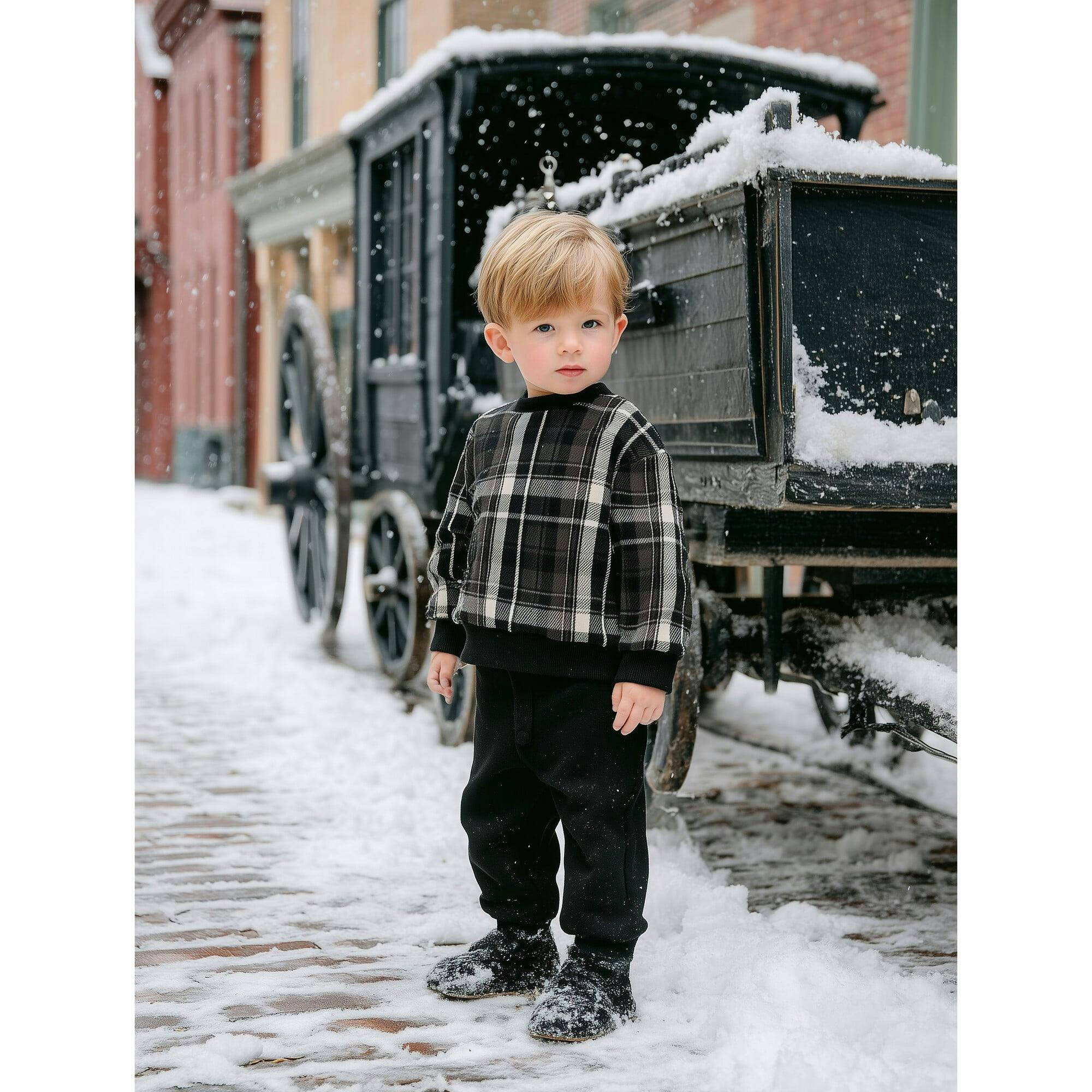 Winter Plaid Unisex Baby Set