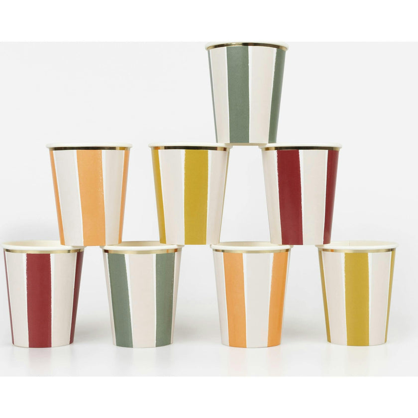 Fall Stripe Cups