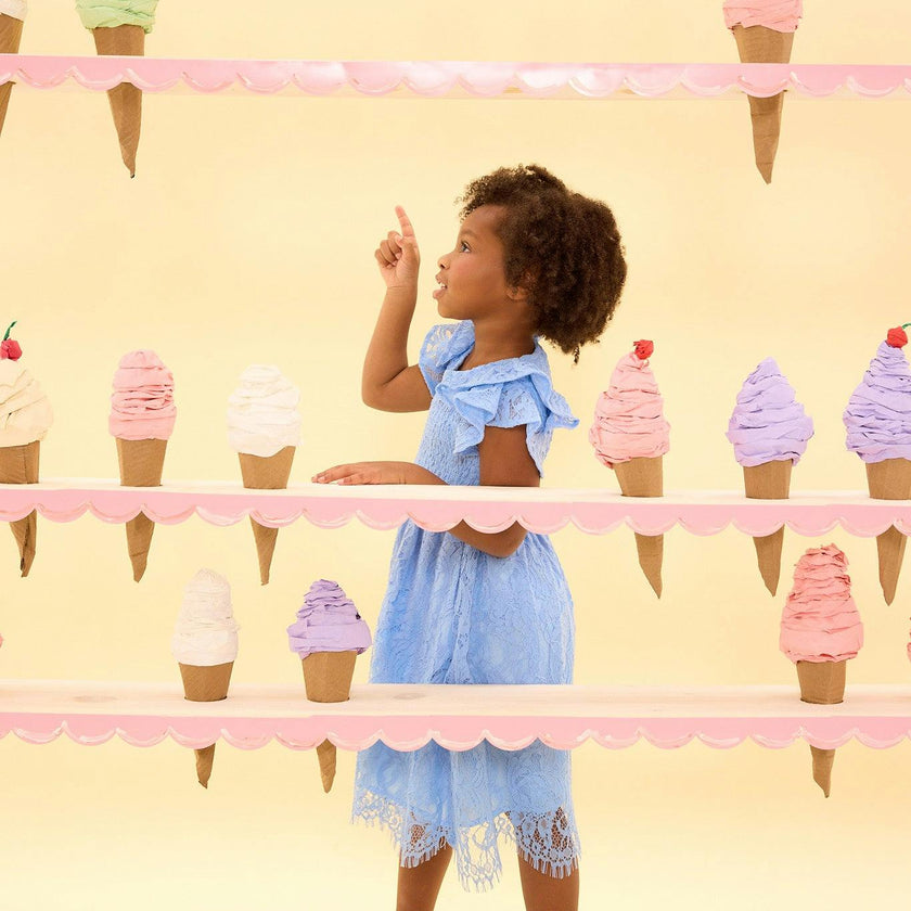 Mini Hattie Dress in Cornflower Blue Lace