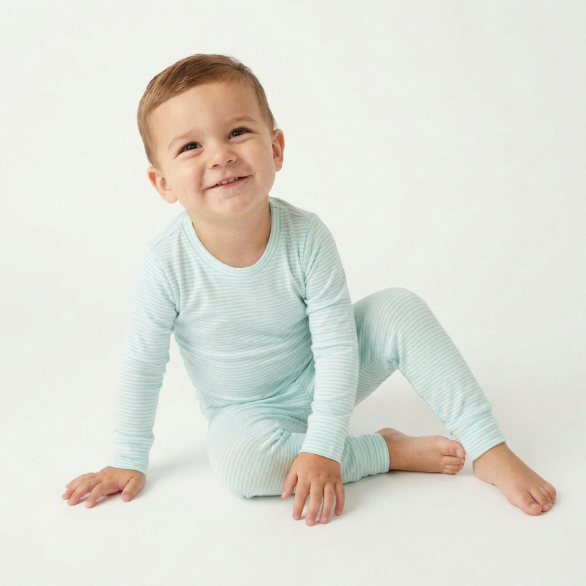 Cloud Stripe Bamboo Toddler Pajama Set