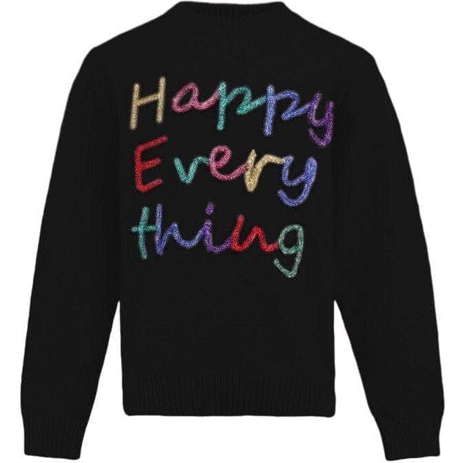 Women's Happy Everything Tinsel Sweater Black