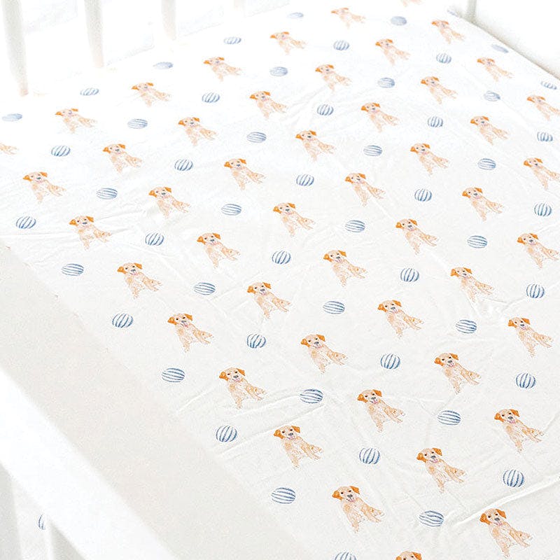 The Goldie In Blue Print Crib Sheet