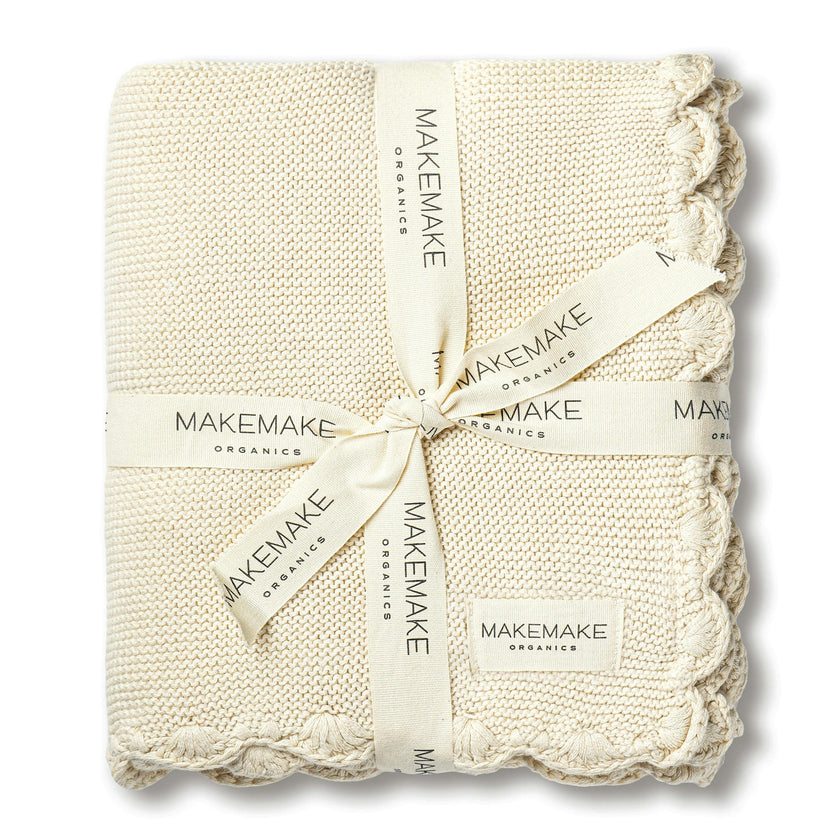 Organic Cotton Scalloped Baby Blanket