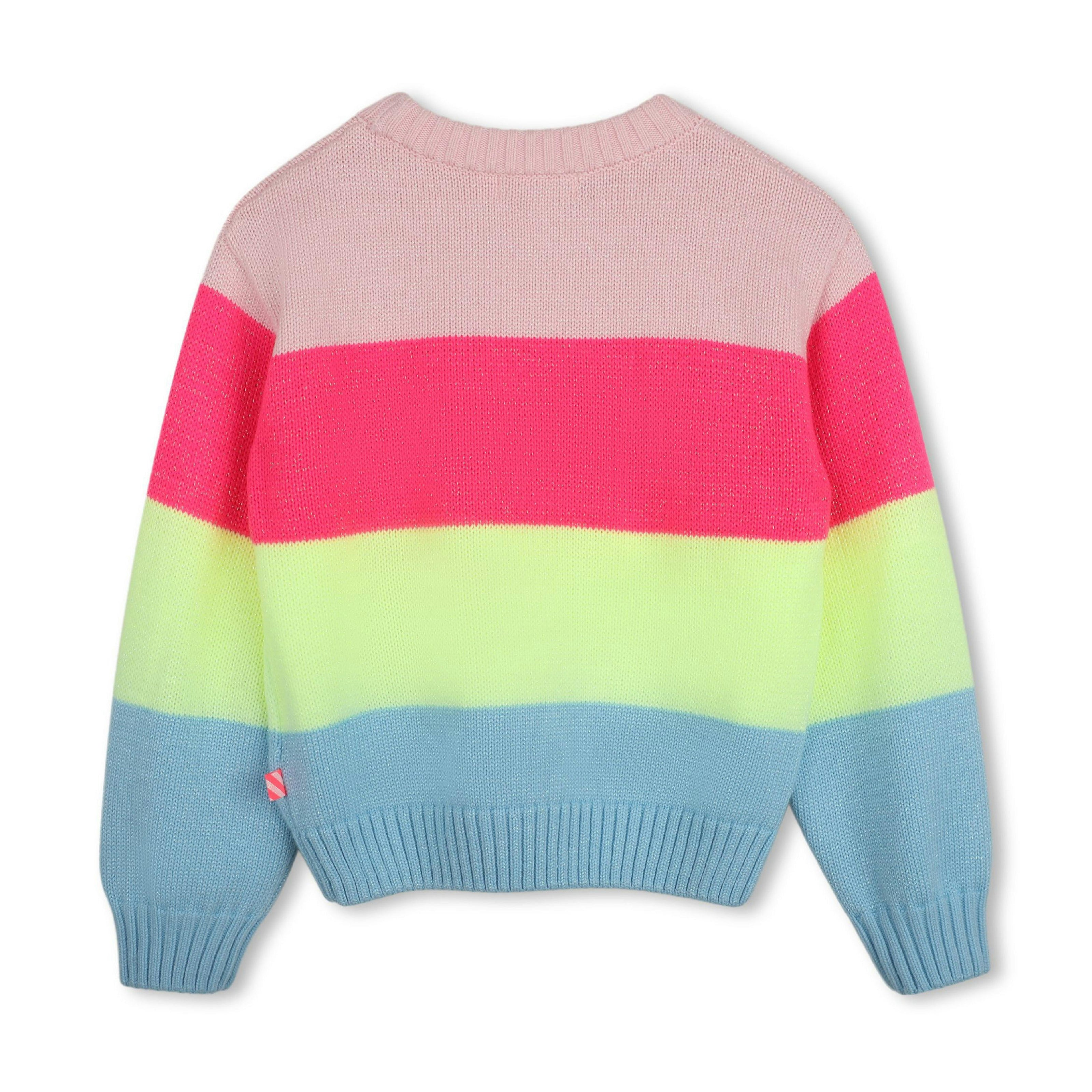 Multicolored Striped Sequin Knit Sweater