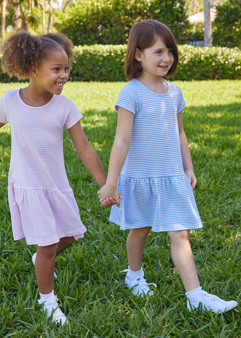 Kari T-Shirt Dress - Light Blue Stripe