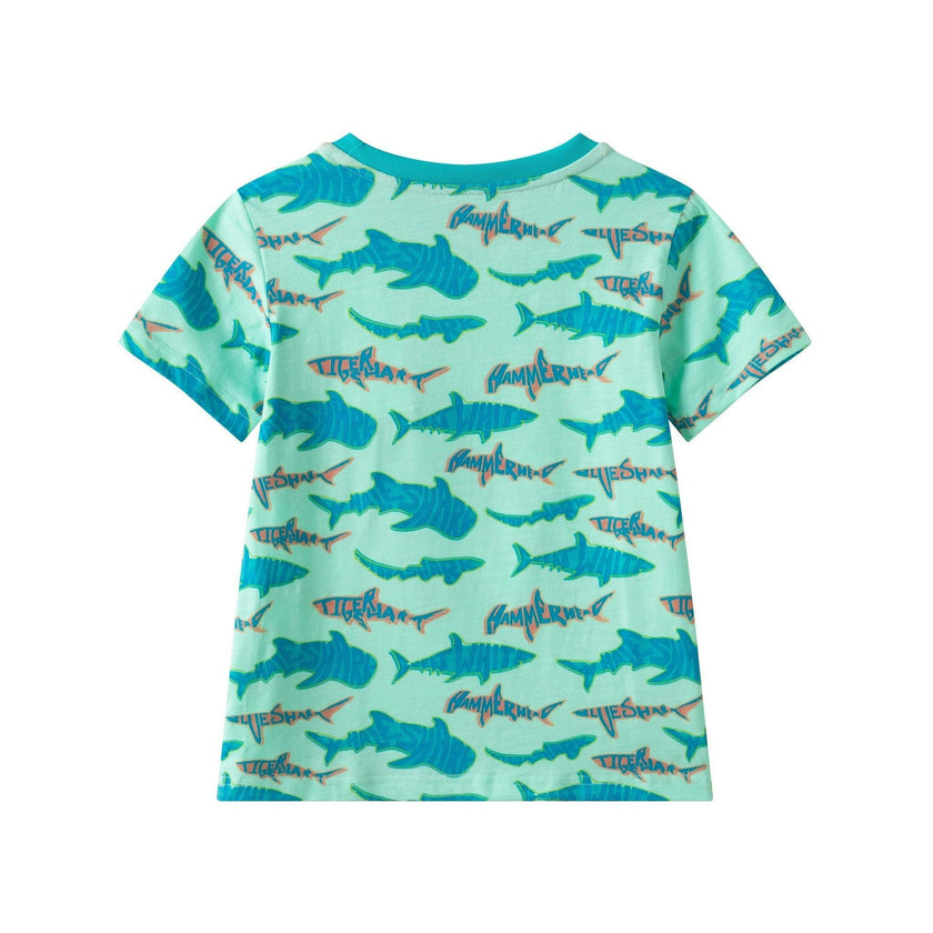 Boys Graphic Tee | Teal Sharks