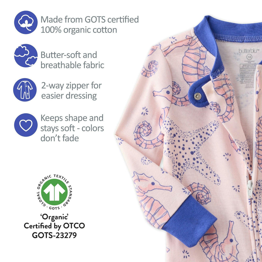 SHAWN Snug-fit Footless Baby Pajamas for Boys & Girls