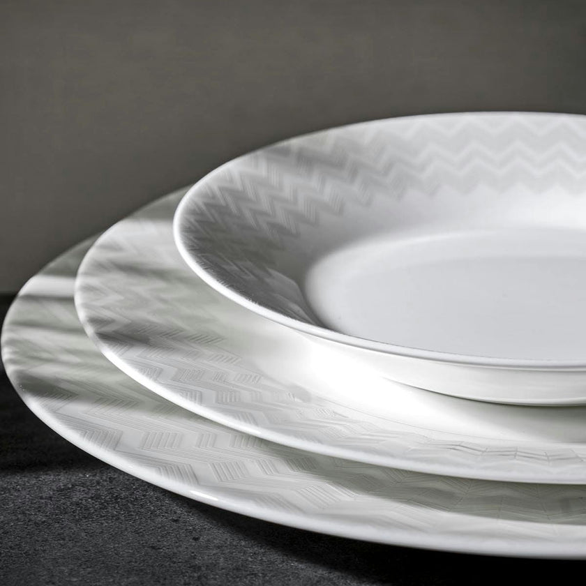 Salad Bowl ZIG ZAG  White diam. 10.5" x 4.3"