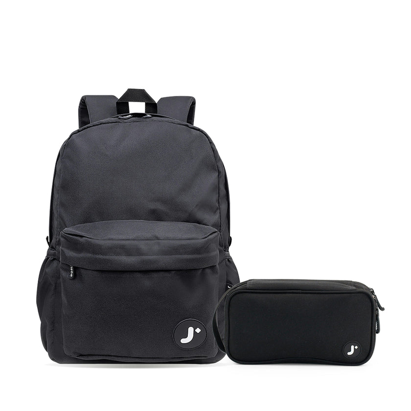 Oz Daypack Backpack with Doodle Large Pencil Case in Black