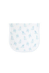Blue Puppy Love Print Burp Cloth