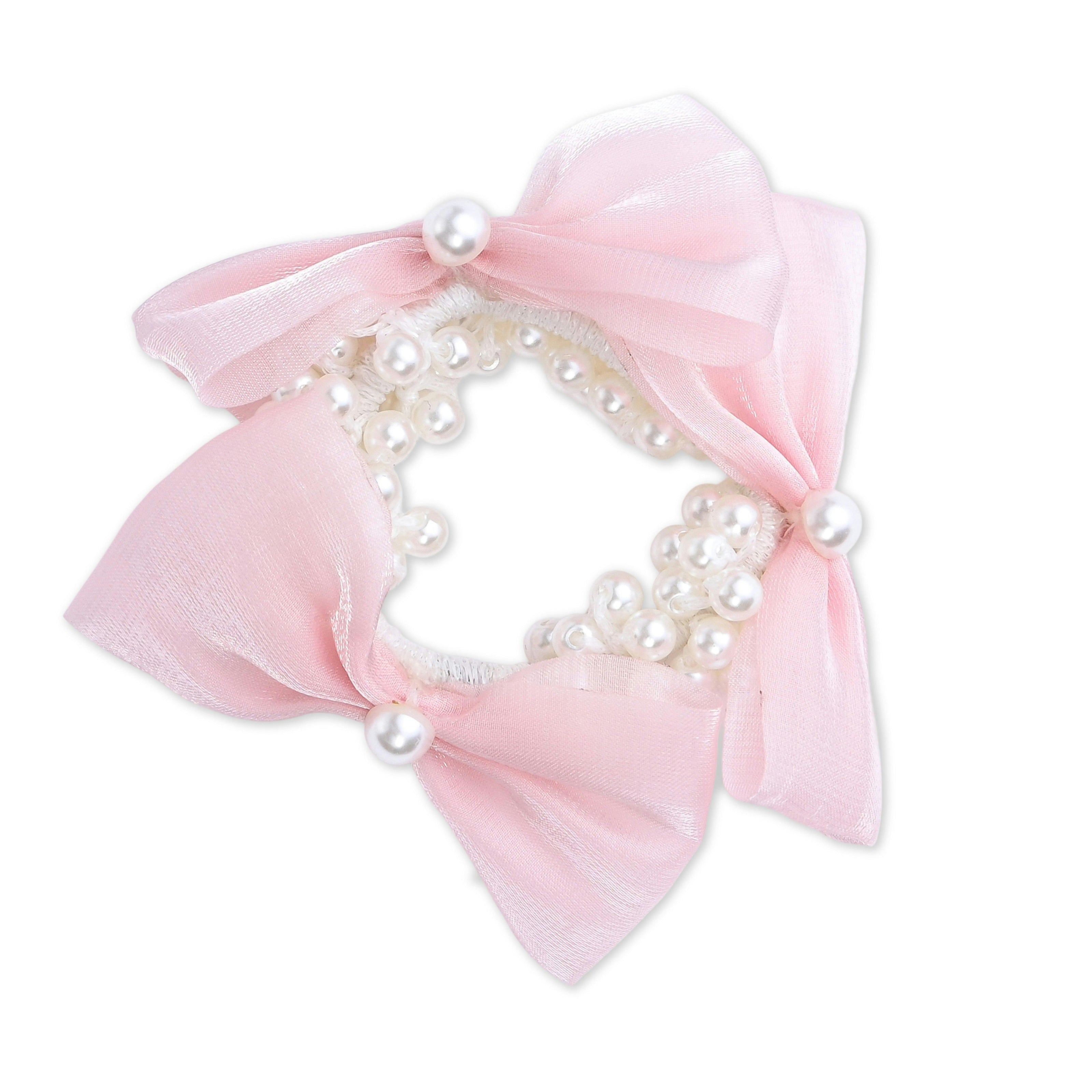 Pearl Bow Scrunchie Set