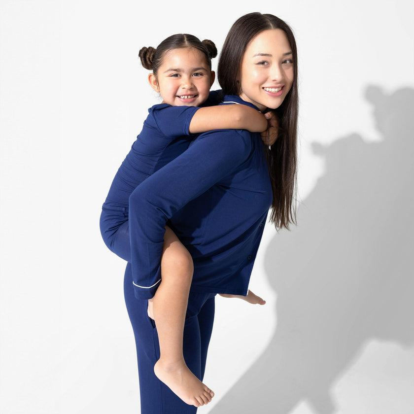 Starry Night Blue Kids Bamboo Pajama Short Set
