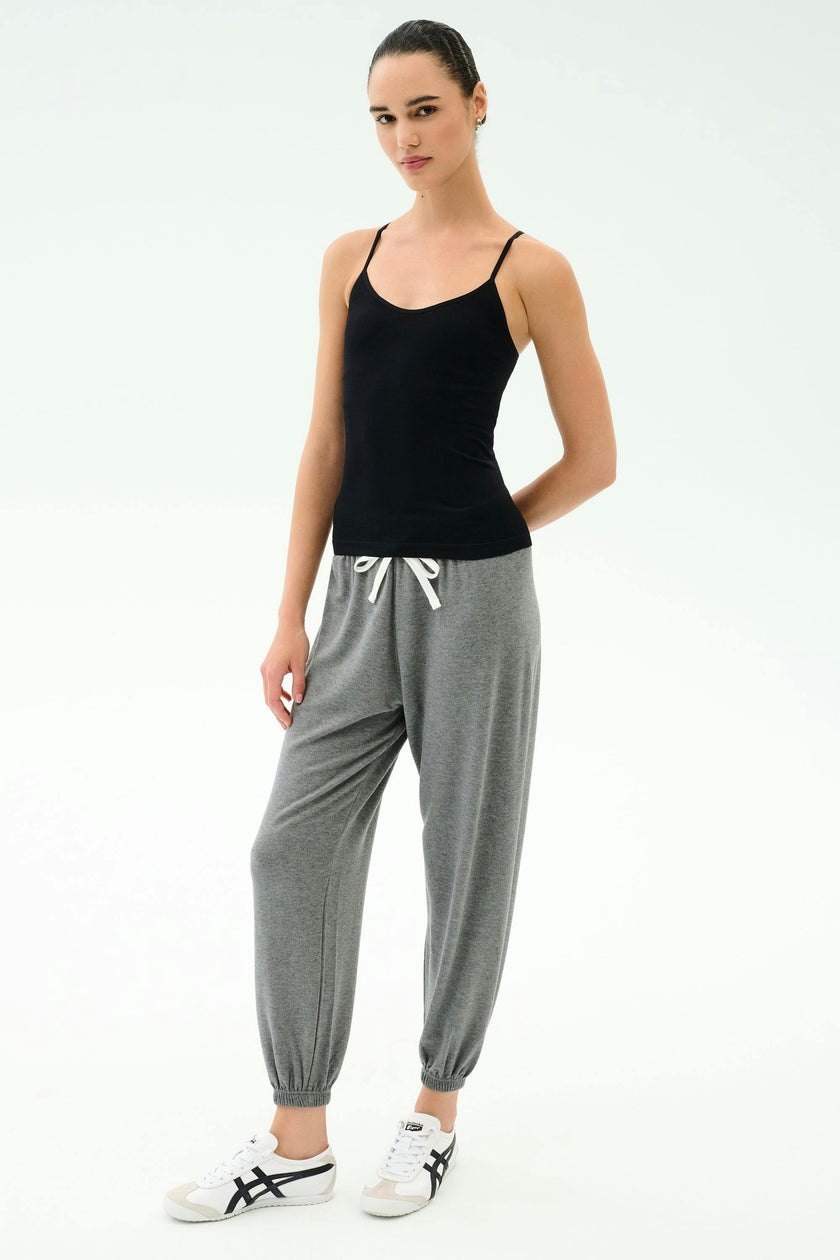 Loren Seamless Waist Length Tank - Black