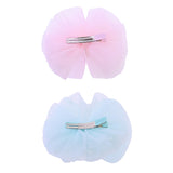 Tulle Bow Pearl Accented Hairclip Set